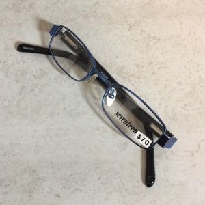 NWT Seventeen royal blue retro metal eyeglasses new old stock